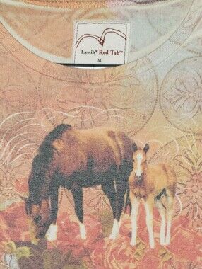 Rare Vintage 90s Y2k Levis Red Tab Western Horse Graphic Long Sleeve Shirt